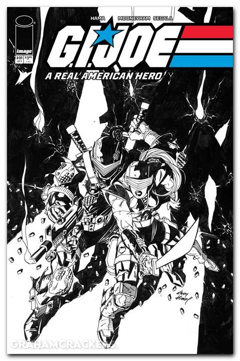 GI Joe A Real American Hero #321 (2023) cover b kubert b&w variant