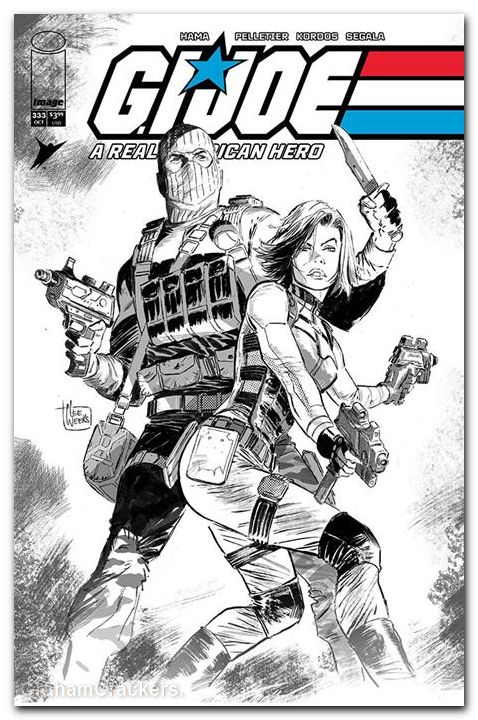 GI Joe A Real American Hero #333 (2023) cover b weeks b&w variant