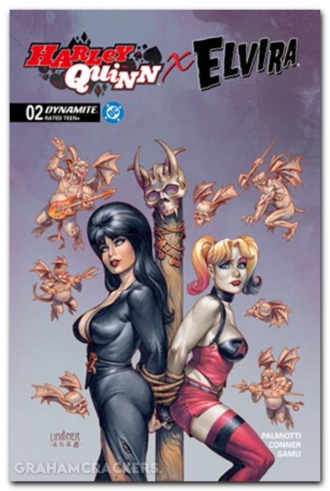 Harley Quinn X Elvira #2 (2025) cover c linsner variant