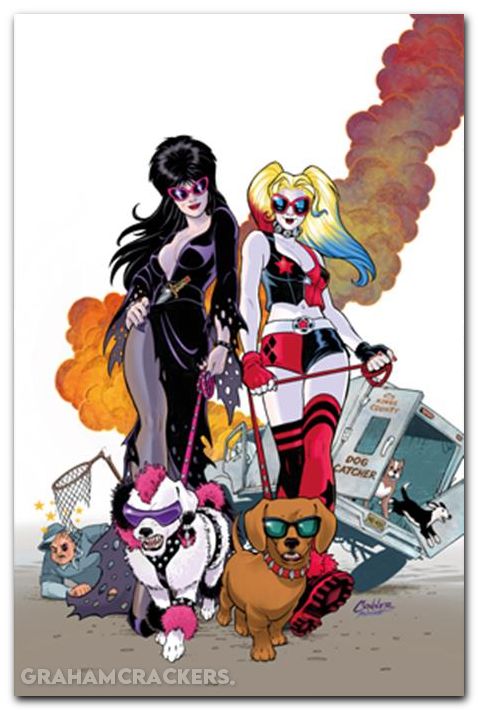 Harley Quinn X Elvira #2 (2025) cover f conner dogs foil virgin variant
