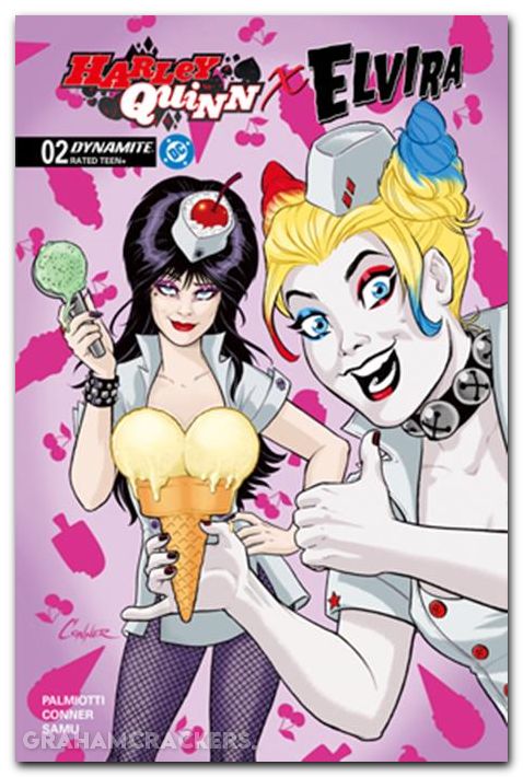 Harley Quinn X Elvira #2 (2025) cover k conner ice cream variant