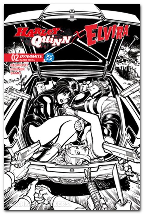 Harley Quinn X Elvira #2 (2025) cover m hardin line art variant