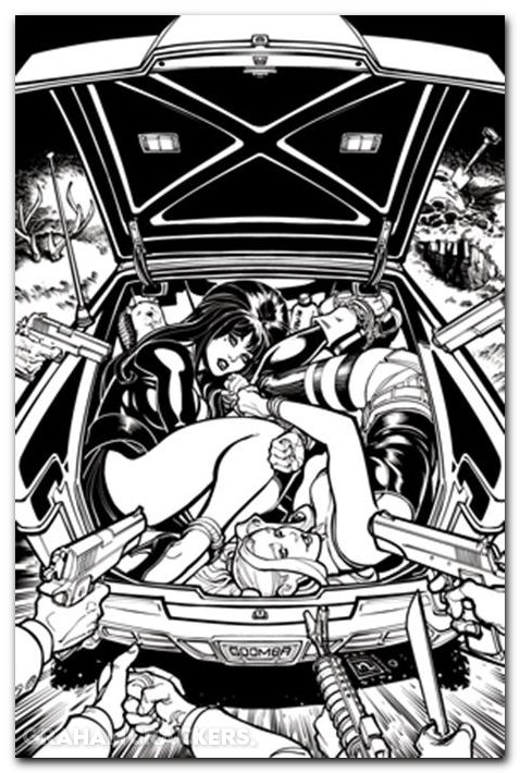 Harley Quinn X Elvira #2 (2025) cover o hardin line art virgin variant