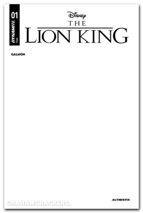 Lion King #1 (2025) cover e blank authentix variant