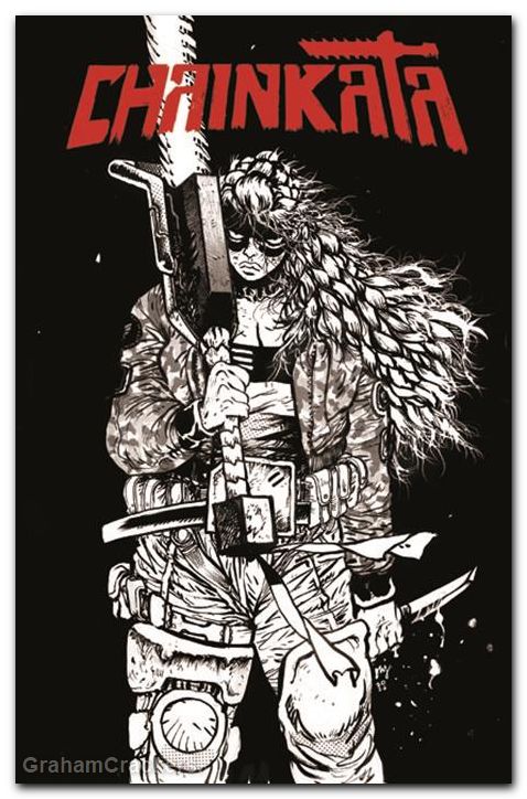 Chainkata #1 (2026) cover b johnson b&w variant