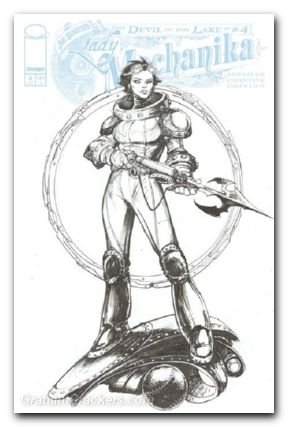 Lady Mechanika The Devil In The Lake #4 (2024) cover c benitez b&w variant