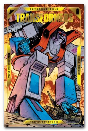 Transformers #1 (2023) tenth print cover b johnson starscream gold foil emboss variant