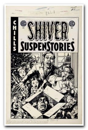 EC Shiver Suspenstories #1 (2024) cover d robertson b&w artist edition variant