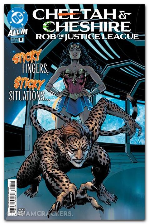 Cheetah And Cheshire Rob The Justice League #5 (2025) cover a scott