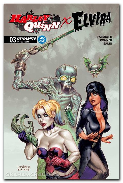 Harley Quinn X Elvira #3 (2025) cover c linsner variant