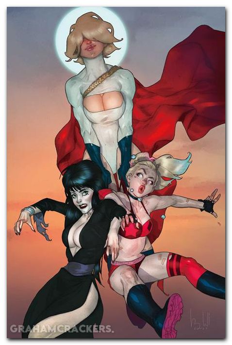 Harley Quinn X Elvira #3 (2025) cover h caldwell virgin variant