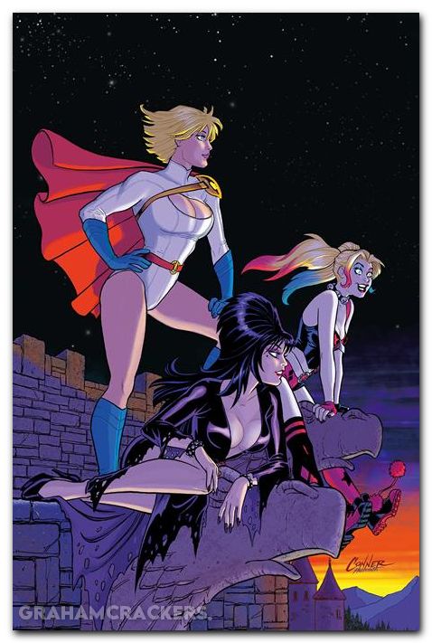 Harley Quinn X Elvira #3 (2025) cover k conner night virgin variant