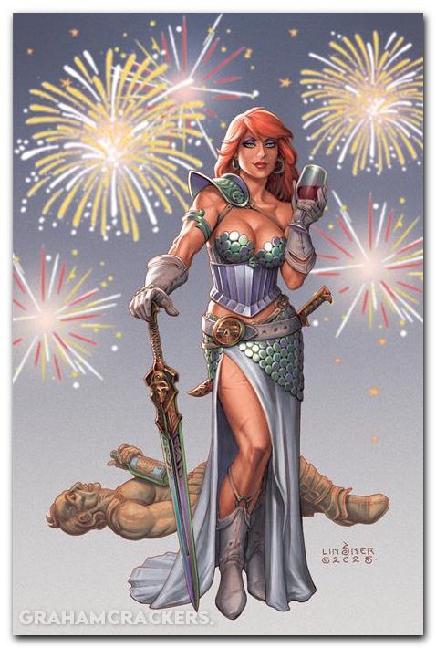 Red Sonja New Years Special #1 (2025) cover f linsner virgin variant