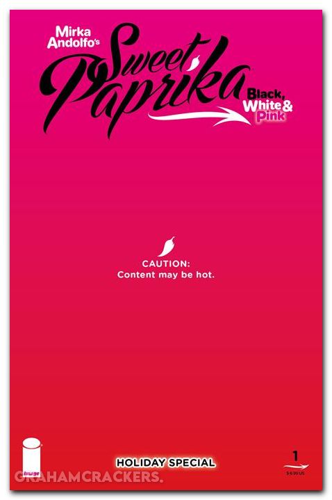 Sweet Paprika Black White And Pink Holiday Special #1 (2025) cover e andolfo hot polybagged variant