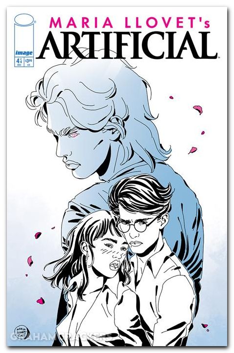 Artificial #4 (2025) cover b llovet b&w variant