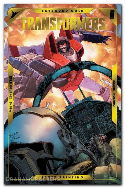 Transformers #2 (2023) tenth print cover b anacelto emboss and gold foil variant
