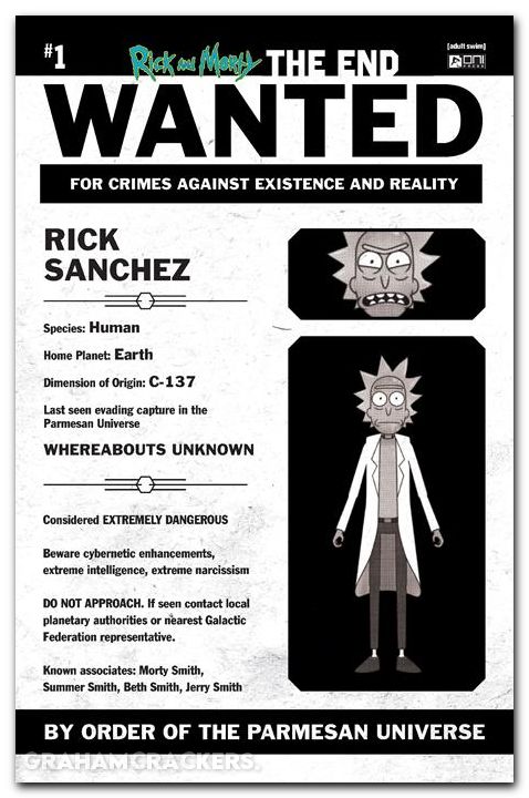 Rick And Morty The End #1 (2025) cover e most wanted variant