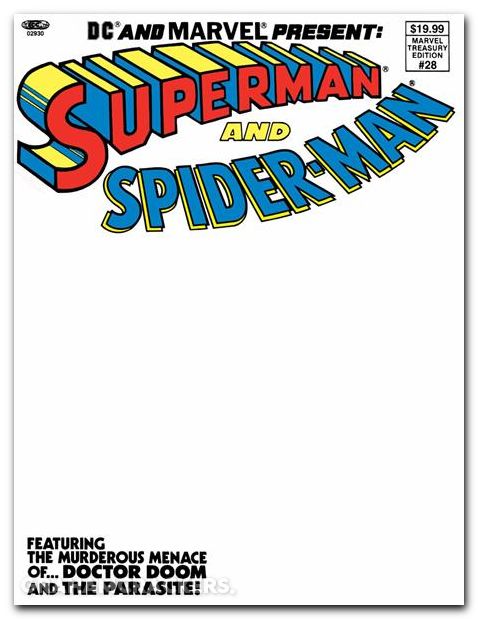 Superman And Spider-Man #1 (1982) 2026 facsimile edition cover d blank variant (Marvel Treasury Edition 28)