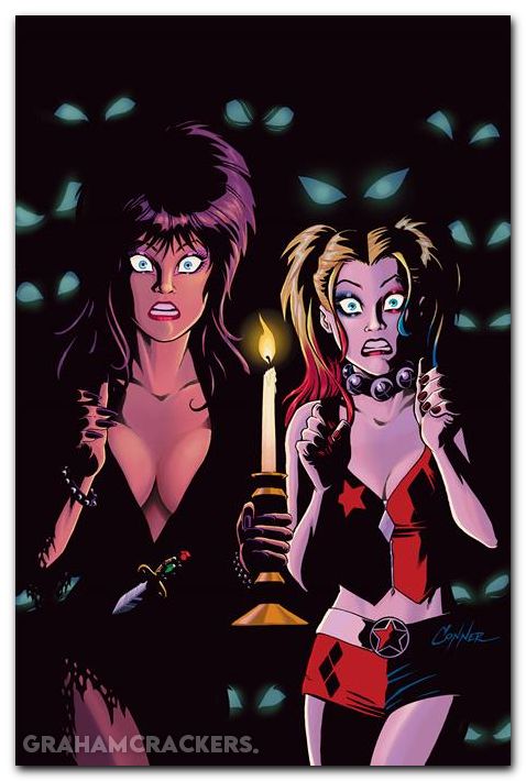 Harley Quinn X Elvira #4 (2025) cover l conner candle virgin variant