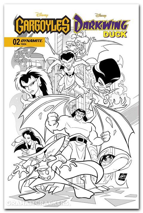 Gargoyles Darkwing Duck #2 (2026) cover e cangialosi line art variant