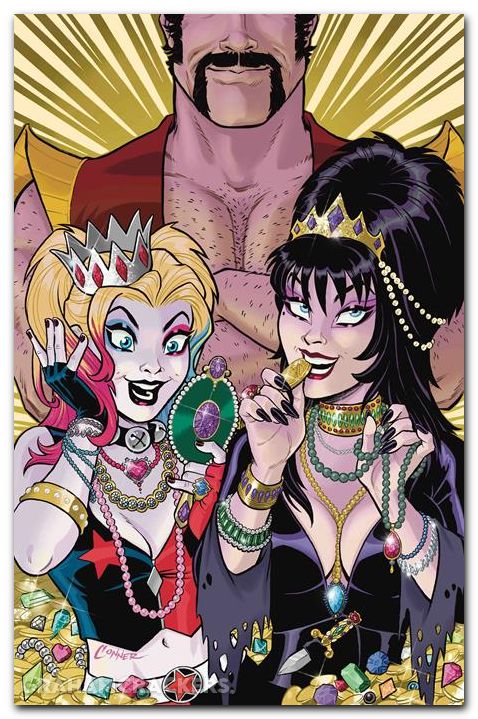 Harley Quinn X Elvira #5 (2025) cover l conner jewels virgin variant