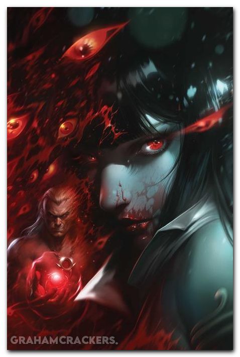 Vampirella Armageddon #8 (2025) cover e mattina metal virgin variant