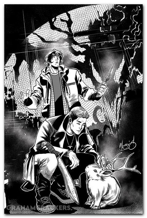 Supernatural #5 (2025) cover l messias line art virgin variant