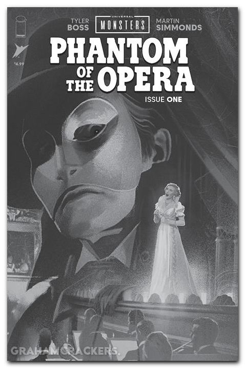 Universal Monsters Phantom Of The Opera #1 (2026) cover d middleton b&w classic horror variant