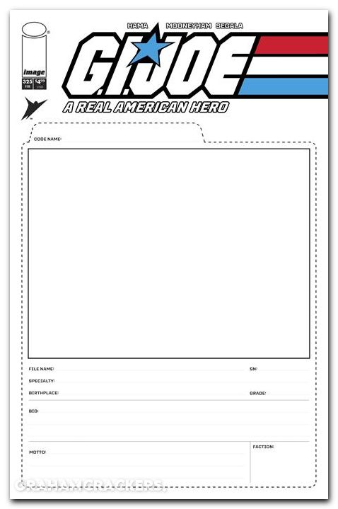 GI Joe A Real American Hero #325 (2023) cover f blank file card variant