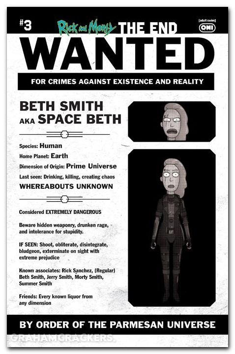 Rick And Morty The End #3 (2025) cover c murphy most wanted variant