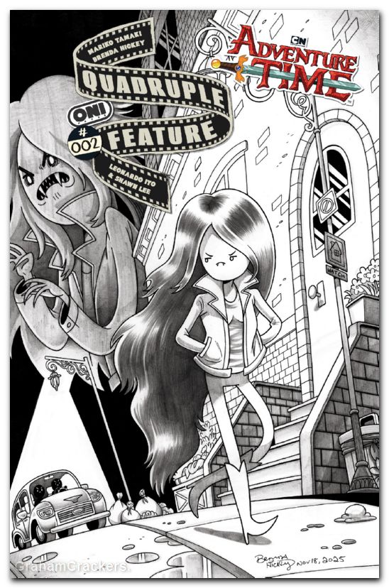 Adventure Time Quadruple Feature #2 (2026) cover d hickey b&w variant