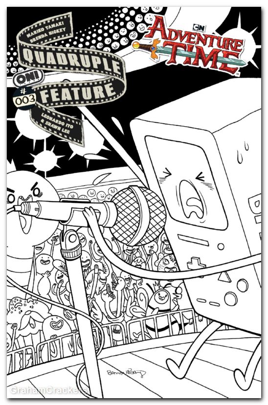 Adventure Time Quadruple Feature #3 (2026) cover d hickey b&w variant