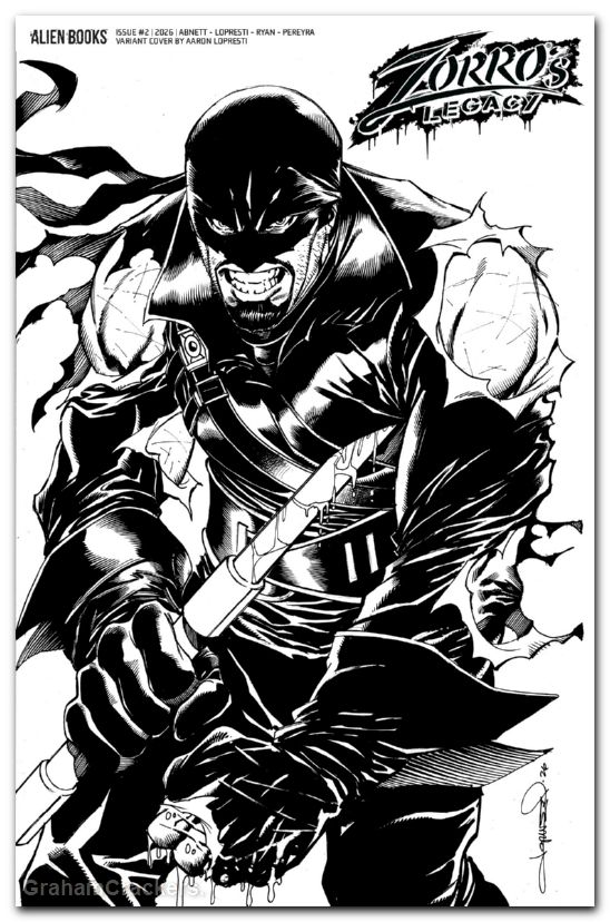 Zorros Legacy #2 (2026) cover d lopresti b&w variant