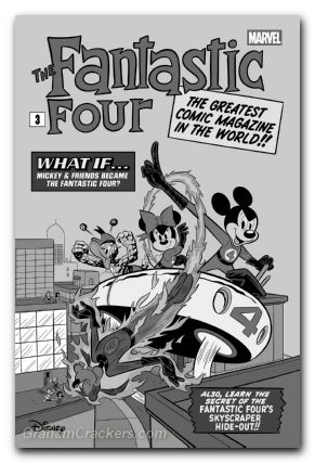 Fantastic Four #28 (2022) dippolito b&w disney what if fantastic four homage variant