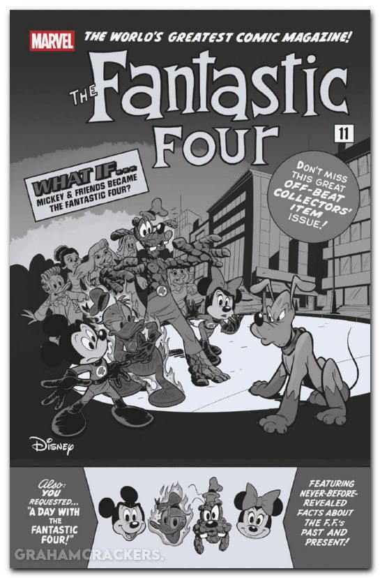 Fantastic Four #32 (2022) urbano b&w disney what if fantastic four homage variant