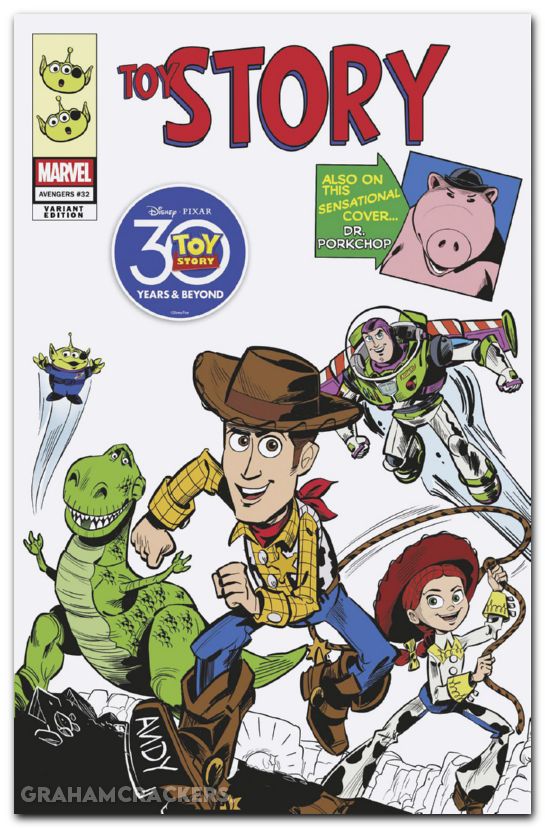 Avengers #32 (2023) forcelloni pixar toy story homage variant