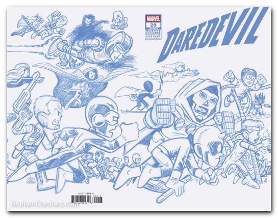 Daredevil #20 (2023) giarrusso marvel universe connecting blue line sketch variant