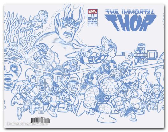 Immortal Thor #22 (2023) giarrusso marvel universe connecting blue line sketch variant
