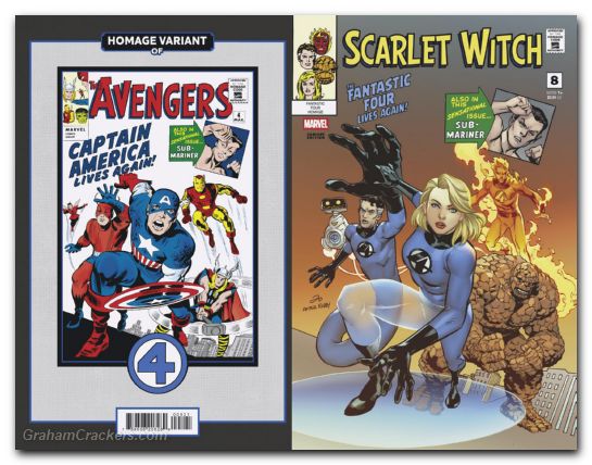 Scarlet Witch #8 (2024) to fantastic four homage variant
