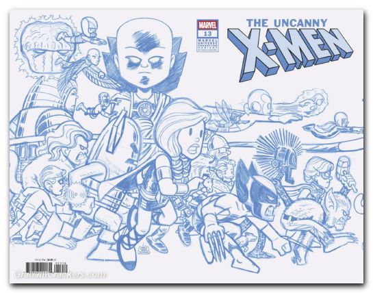 Uncanny X-Men #13 (2024) giarrusso marvel universe connecting blue line sketch variant