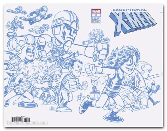 Exceptional X-Men #8 (2024) giarrusso marvel universe connecting blue line sketch variant