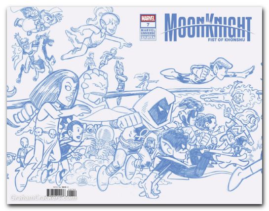 Moon Knight Fist Of Khonshu #7 (2024) giarrusso marvel universe connecting blue line sketch variant