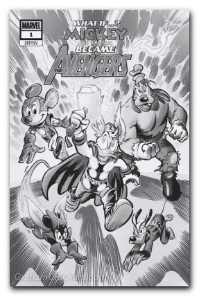 What If Mickey And Friends Became The Avengers #1 (2025) pastrovicchio b&w variant