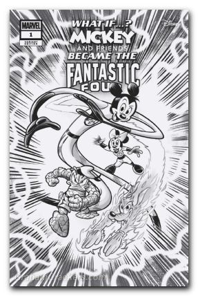 What If Mickey And Friends Became The Fantastic Four #1 (2025) pastrovicchio b&w variant