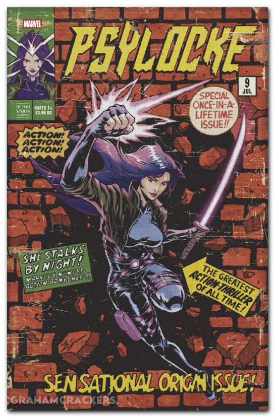 Psylocke #9 (2024) su retrovision variant