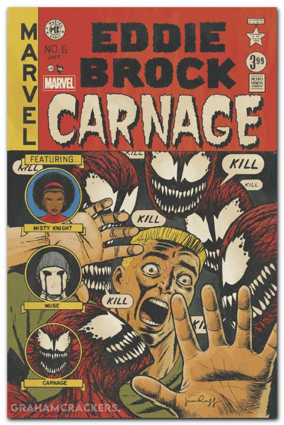 Eddie Brock Carnage #6 (2025) rugg retrovision variant