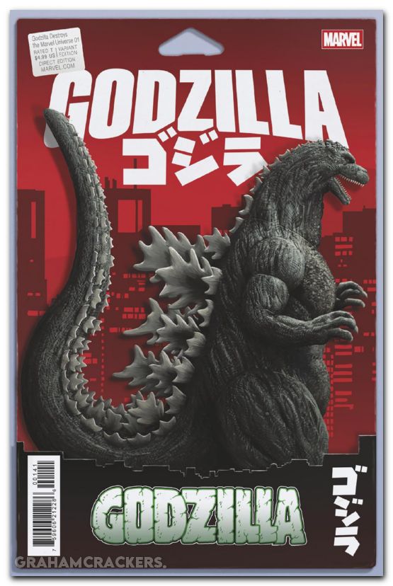 Godzilla Destroys The Marvel Universe #1 (2025) christopher action figure variant