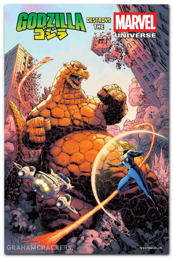Godzilla Destroys The Marvel Universe #1 (2025) wachter marvelized thing-zilla variant