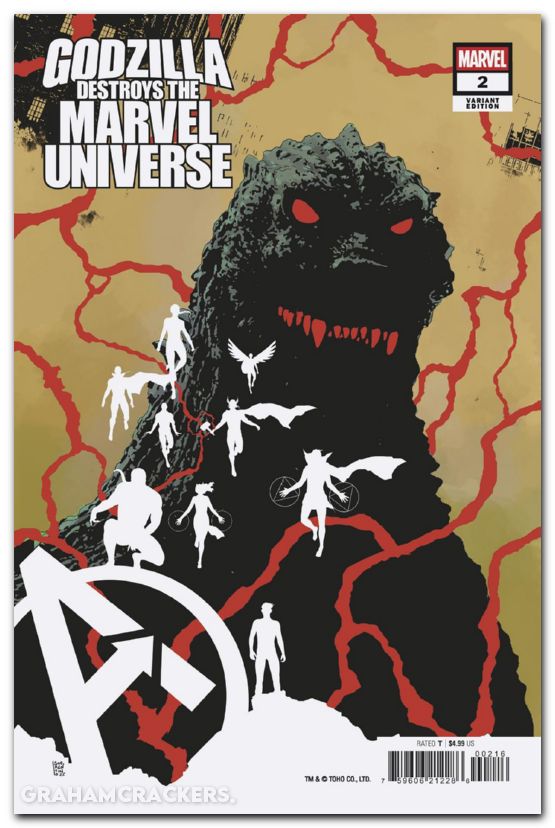 Godzilla Destroys The Marvel Universe #2 (2025) sorrentino variant