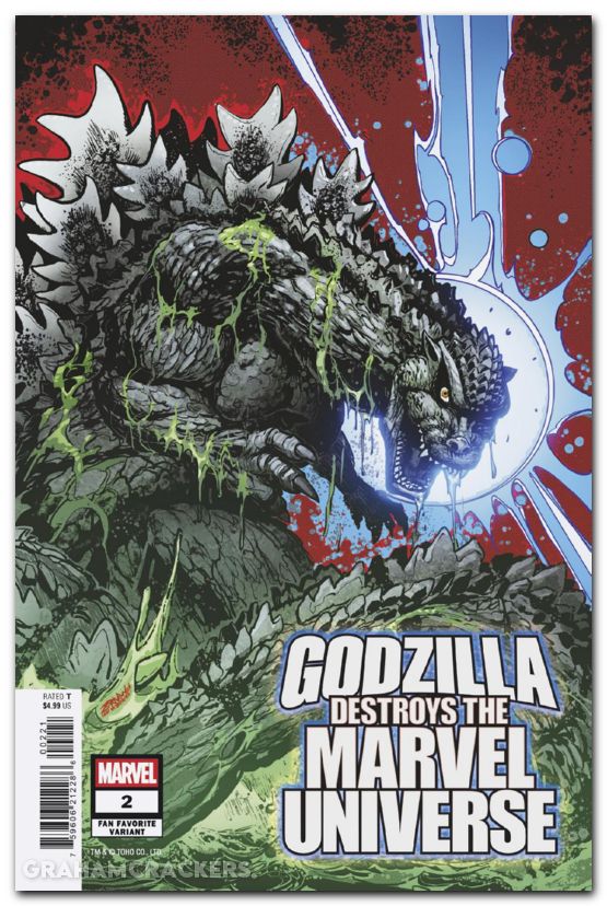 Godzilla Destroys The Marvel Universe #2 (2025) zornow fan favorite variant